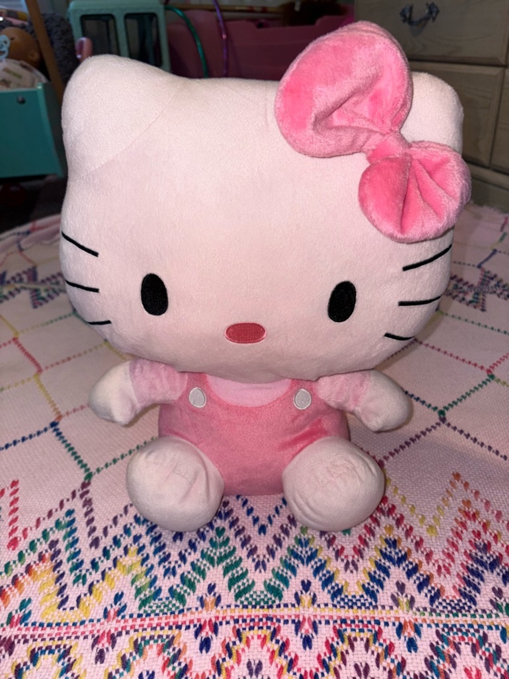 Ty Hello Kitty Pink Plush Medium Sized Beany Baby Stuffed Animal
